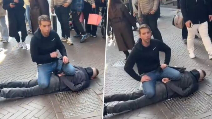 Amsterdam Stabbing: English-Speaking Tourist Tackles Knife-Wielding Attacker Who Injured Five Near Dam Square in Netherlands, Video Surfaces