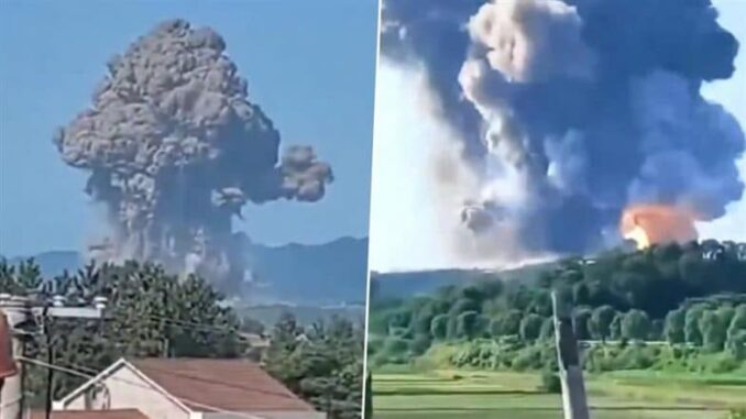 China Blast: 9 Killed, 26 Injured in Explosion at Fireworks Plant in Linli County in Hunan Province; Video Shows Thick Plume of Smoke Rising From Factory Site