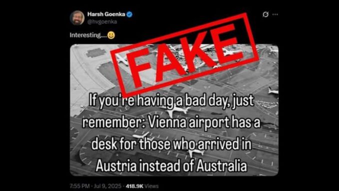 Fact Check: Does Vienna Airport Have Desk for Those Who Accidentally Flew to Austria Instead of Australia? Know the Truth Here