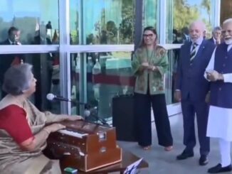 PM Narendra Modi Enjoys Indian Classical Music Performance With Brazilian President Luiz Inacio Lula da Silva During Ceremonial Welcome in Brasilia (Watch Video)