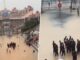 Floods Hit Pakistan’s Wagah Border Beating Retreat: Rangers March in Ankle-Deep Water Amid Floating Garbage; Video Goes Viral