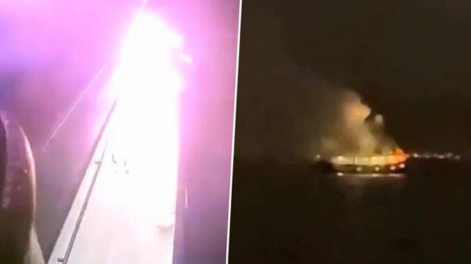 Gaza Aid Flotilla Carrying Greta Thunberg Hit by Suspected Drone Strike in Tunisia, Videos Surfaces